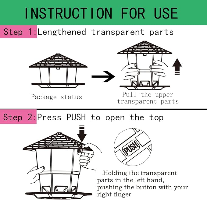 Bird Feeders for Outdoors Hanging Bird Feeder Wild Birds Seed, Brown 2 Pack