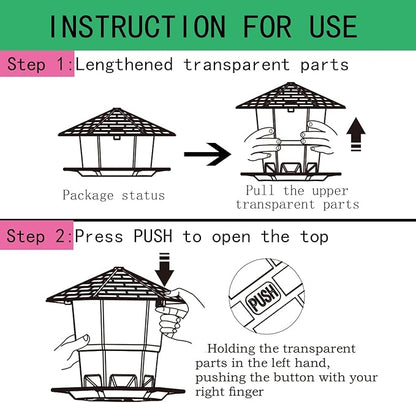 Bird Feeders for Outdoors Hanging Bird Feeder Wild Birds Seed, Brown 2 Pack