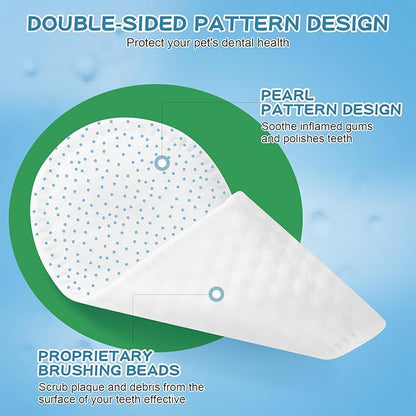 Dog Teeth Cleaning Wipes Nature Pet Dental Finger Wipes for Dogs Cats Remove Bad Breath,Reduce Plaque and Tartar Buildup Disposable Gentle Pet Dental Care-50Ct