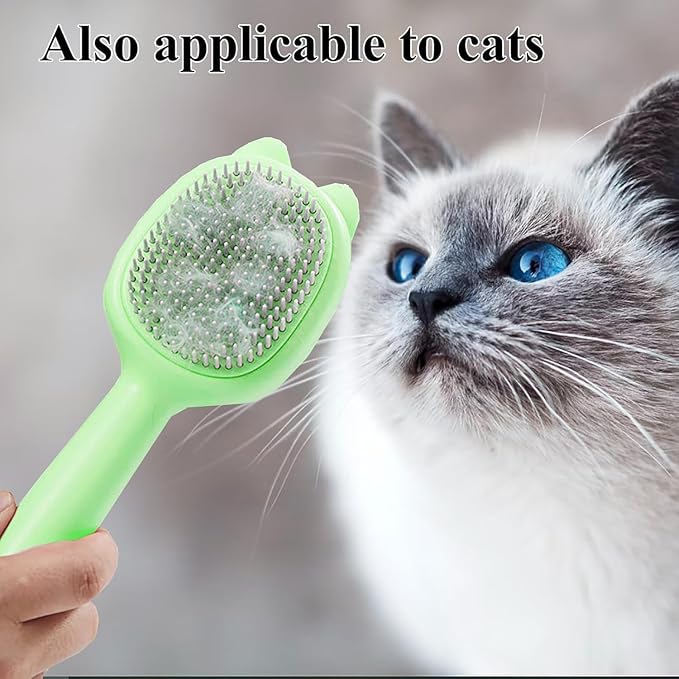 Self-Cleaning Dog Brush for Small Breeds - Adjustable Bristle Grooming Tool for Puppies, Yorkies, Shih Tzus, Maltipoos & Malteses (Green)