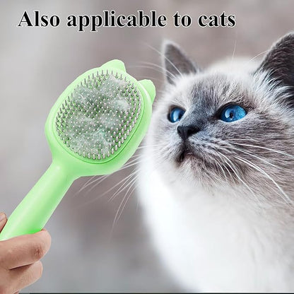 Self-Cleaning Dog Brush for Small Breeds - Adjustable Bristle Grooming Tool for Puppies, Yorkies, Shih Tzus, Maltipoos & Malteses (Green)