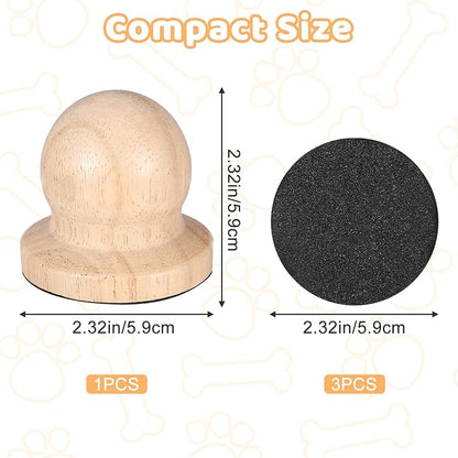 Dog Nail File Board with 3PCS Replaceable Sandpaper, Wooden Dog Nail Scratch Board Pad, Puppy Stress-Free Training Claw Care Emery Pad Treat Box Trimmers Accessories(Wood)