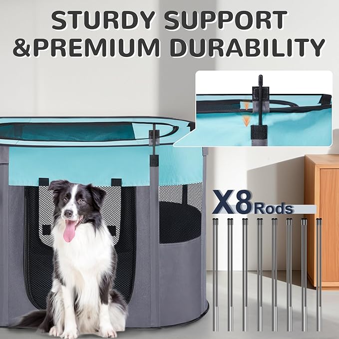 Dog Playpen,Cat Crate,Portable Pet Playpen, Foldable Kennel for Puppy Kitten Rabbit,Breathable Shade Cover,Indoor Outdoor Travel Camping Use for Puppy Cat Dog Green S