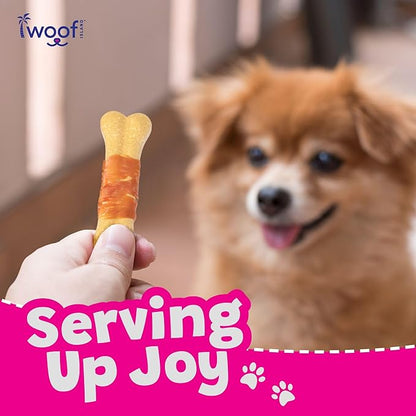 Coconut Dog Bones - Premium, All Natural Coconut Dog Treats - Healthy Puppy Treats & Vitamin Rich Rawhide Free Dog Chews - (with Real Chicken)