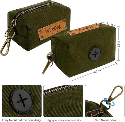 Wisedog Dog Collar and Leash Set, Waterproof Adjustable Puppy Collars with Cute Tag 6FT Dog Leash with Poop Bag for Small Medium Large Dogs (S, Green)