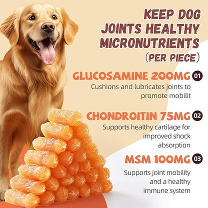 Dog Treats Chicken Sausage, Natural Chicken Jerky Training Treats for Dogs with Glucosamine, Chondroitin, MSM and Taurine, Low Fat Soft Chewy Snacks 10.58 oz