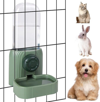 20oz Hanging Automatic Pet Water Dispenser, Gravity Dog Water Bowl for Cage, No Drip Rabbit Water Bottle, Cage Water Dispenser for Small Dogs, Cats, Rabbits and Other Small Animals