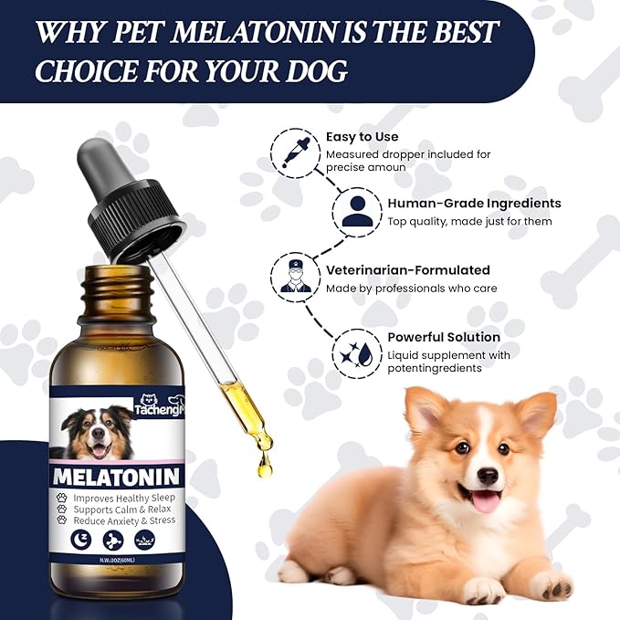 Melatonin for Dogs, Dog Calming Aid with Melatonin to Support Relaxation and Restful Sleep, Helps with Occasional Stress and Nighttime Restlessness, Gentle Daily Supplement, 1 Pack