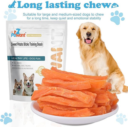 Sweet Potato Dog Treats no Rawhide for Small and Large Dog Sticks Puppy Training Snacks Grain Free 0.5lb/227g
