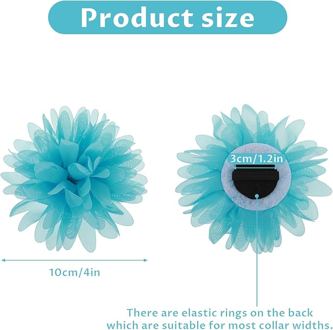 8 Pcs Dog Collar Flowers Pet Collar Flowers Dog Collar Charms Dog Bows Girl Dog Accessories Dog Bows with Rubber Bands