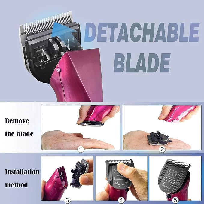 Adjustable 5 in 1 Blades Compatible with WAHL Arco,Bravura .Chromadoï¼_reativaï¼_igura Dog Clippers for Dogs Grooming(Black/3PC)