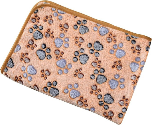 UTTPLL Dog Blanket Fluffy Premium Fleece Flannel Pet Blankets Cats Dogs Cute Paw Printed Throw Soft Warm Puppy Blankets Brown Paw Small
