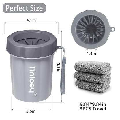 Dog Paw Cleaner for Medium Dogs (with 3 Absorbent Towels), Dog Paw Washer, Muddy Paw Cleaner, Pet Foot Cleaner