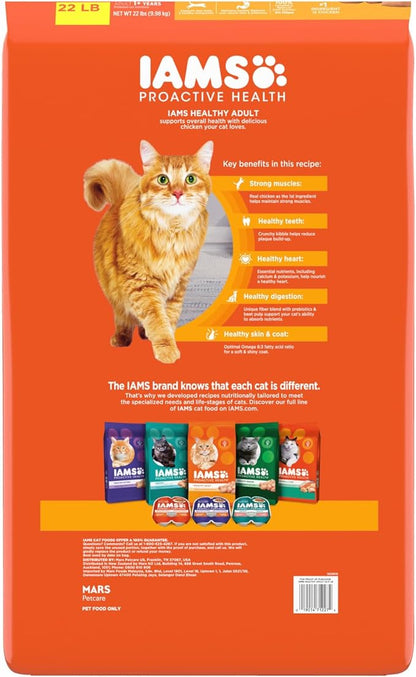 IAMS Proactive Health Adult Healthy Dry Cat Food with Chicken, 22 lb. Bag