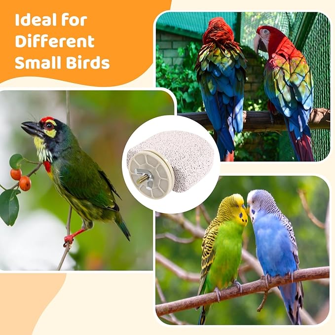 Dorakitten 8 Pcs Bird Perches, Creative Popsicle Bird Stands, Bird Beak Grinding Stones, Foot Claw Trimmers, Natural Chewing Toys for Small Birds, Budgies, Cockatiels, Lovebirds