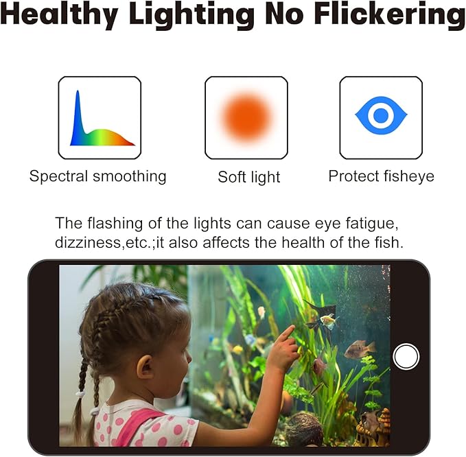 WaterRebirth Wireless Remote Full Spectrum Aquarium LED Light Strip - Ultra-Thin Design with Timer & RGB Modes for Fish Tank Plants (48-54INCH)