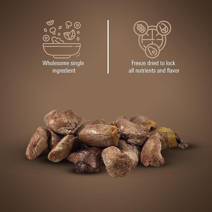 Freeze Dried Dog Treats  Single Ingredient Chicken Heart Dog Treat for Dogs & Cats