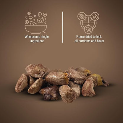 Freeze Dried Dog Treats  Single Ingredient Chicken Heart Dog Treat for Dogs & Cats