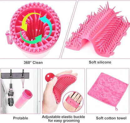 Dog Paw Washer Cup - Foot Cleaner for Medium to XLarge Pets (Large, Pink)