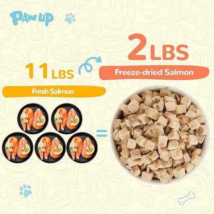 Freeze Dried Salmon Cat Treats, Dog Single Ingredient Raw Food Topper, Healthy Training Treats for Dogs, Cats, 3.8 oz