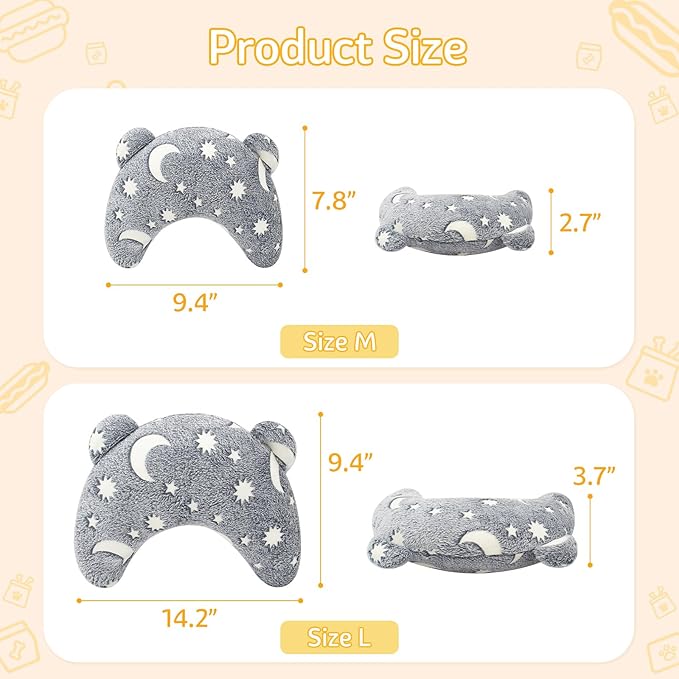 Dog Calming Pillow Dog Pillow, Soft Dog Neck Pillow Glow in The Dark Anxiety Relief U-Shaped Pet Pillow for Dogs Sleep, Pet Calming Toy Dog Bed Pillow for Joint Relief Sleeping Improve