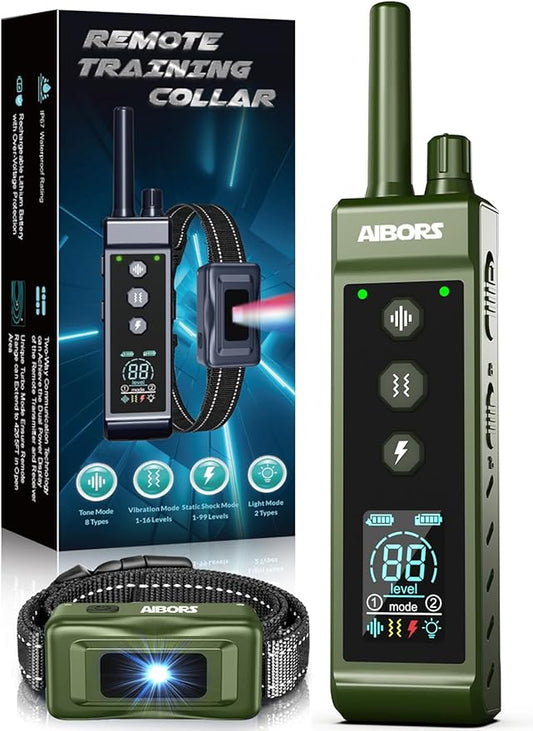 Dog Shock Collar - 4300FT Dog Training Collar with Remote,Shock-Lock,Light for Night Walks, Innovative IPX7 Waterproof with 4 Training Modes, Rechargeable E-Collar for 8-150 LBS