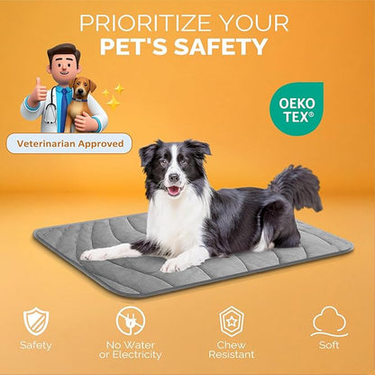 Cozyide Dog Crate Pad, Extra Large Reversible Dog Cooling Mat(Cool & Warm), Washable Soft Crate Mat for All Season, 40" L x 28" W, Dark Grey