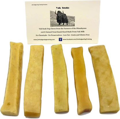 Yak Snak Dog Chews - All Natural Hard Cheese Himalayan Dog Treats - Long Lasting Dog Chews, Made from Yak Milk, Small, Medium. Large & Extra Large Sizes (Small 5-Pack)