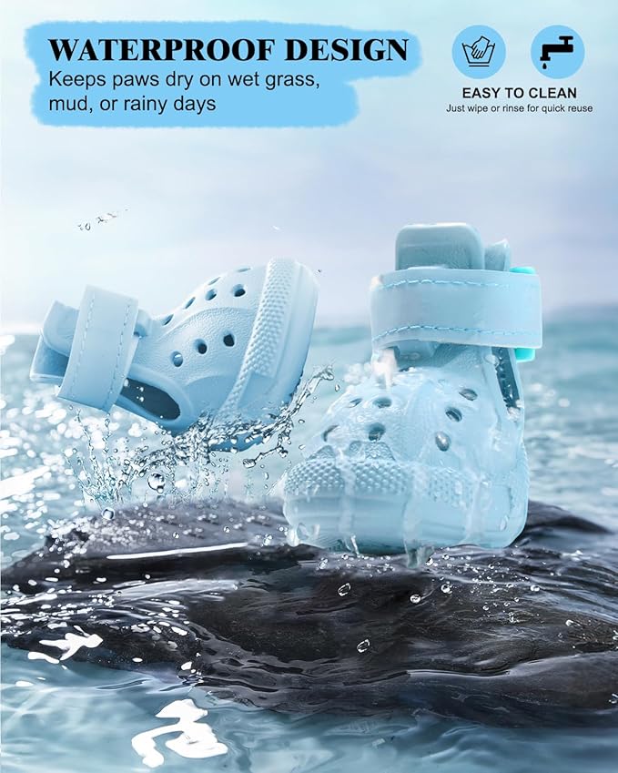 Dog Boots for Hot Pavement & Snow, Waterproof Non-Slip Dog Shoes with Reflective Straps, Adjustable Pet Booties for Small to Large Dogs, Outdoor Paw Protection, 4Pcs