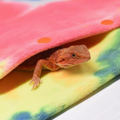 LIKZINWA Small Animal Sling Carrier,Bearded Dragon Carrier Lizard Carrier and Reptile Carrier with Adjustable Strap (Yellow-red)