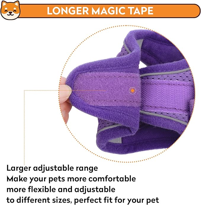 Dog Harness with Leash Set, No-Pull Step-in Reflective Pet Harness with 1 Leash Clips, Adjustable Soft Padded Easy Walk Dog Vest for Small Medium Large Dogs, Cats(Light Purple, Small)