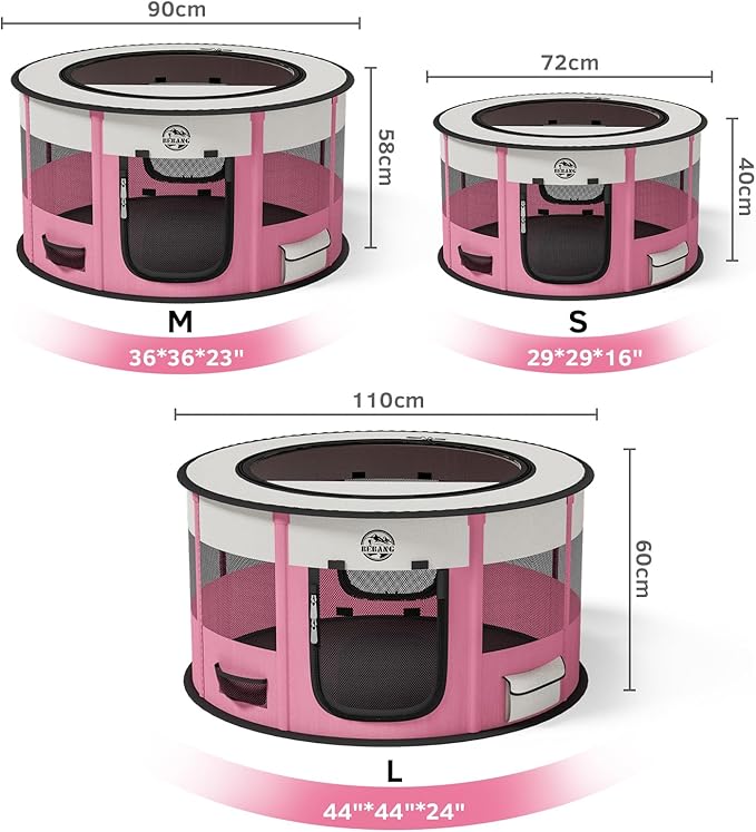 Dog Playpen Puppy Play Pen Indoors Pet Crate Small Dog Cage Portable Foldable Cat Kennel for Kitten Hamster Rabbit Bunny Guinea Pig with Collapsible Food Bowl Carrying Case