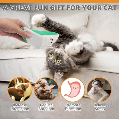 KOOLTAIL Cat Catnip Toys Banana, 3 Pack Expression Durable Soft Kicker Toy Filled with Natural Catnip Cotton, Self Play Interactive Bite Resistant Chew Teeth Cleaning Gift for Indoor Most Cats Kitten
