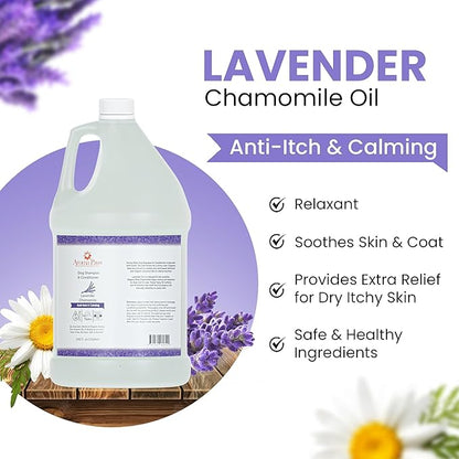 Dog Shampoo and Conditioner - Aromatic Tearless Shampoo for Cleansing, Grooming, and Conditioning - Moisturizing Shampoo for Dogs and Puppies - Lavender Chamomile, 1 Gallon