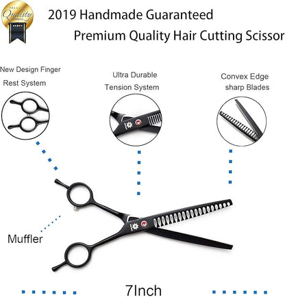 Dream Reach Professional 7.0'' Dog Grooming Scissors Chunker Scissors Hairdressing Dog Scissors Pet Hair Trimming Scissors for Dogs and Cats