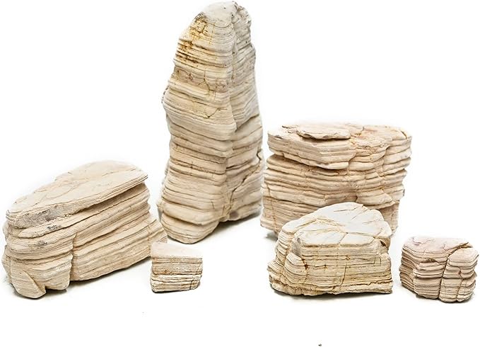 Aquarium Rocks 5LB Fish Tank Stone 2-5 inch Natural Pagoda Rocks for Aquascaping Landscaping Models Terrariums Reptile and Amphibian Enclosures-4-5Pcs