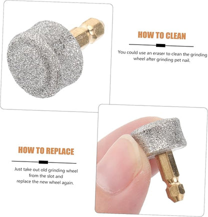 2-Pack Nail Replacement-Dog Nail Replacement Tips-Professional Spare Grinding Head for Dog Electric Claw Nail Grooming Tool