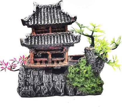 Aquarium Ornament - Classical Resin Castle Decorations, Fish Tank Realistic Details Castle,Eco-Friendly Fish Tank Castle Aquarium Accessories