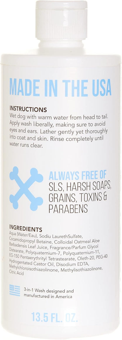 Dog Shampoo Professional Grooming, Coat Moisturizer & Soothes, Oatmeal and Aloe Vera Scent, Deodorizing Coat for Long Lasting Freshness, Hypoallergenic, Certified Organic, Made in The USA, 13.5 oz