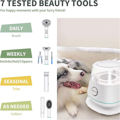 Dog Grooming Vacuum Kit Brush for Shedding, 13000Pa Vacuum Suction 99% Pet Hair, Large Capacity, 52 dB Low Noise Dog Vacuum for Shedding Grooming for Dogs Cats Pets