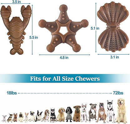 Dog Toys for Aggressive Chewers, Indestructible Dog Toys for Large Dogs, Dog Chew Toys for Large Medium Small Breed, 3 Pack Super Chewer Dog Toys with Tough Nylon, Gift for Dogs