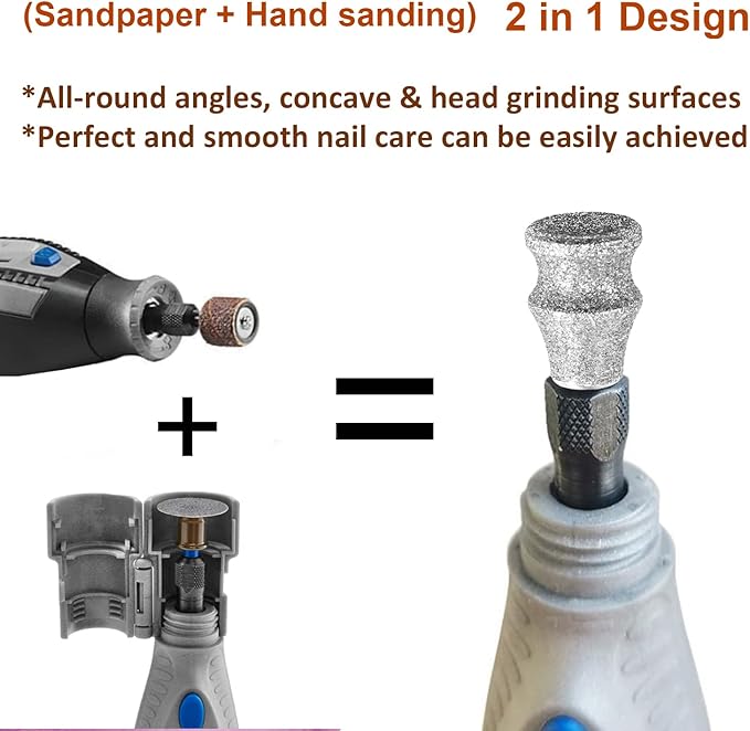 Diamond Dremel Dog Nail Grinder Attachment & Dog & Cat Pets Nail Clippers and Trimmers, Dremel Accessories & Dog Nail Trimmers with Safety Lock to Avoid Over Cutting, Grooming Tool for Pets