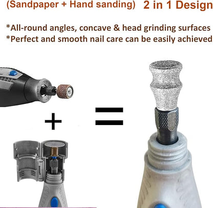 Diamond Dremel Dog Nail Grinder Attachment & Dog & Cat Pets Nail Clippers and Trimmers, Dremel Accessories & Dog Nail Trimmers with Safety Lock to Avoid Over Cutting, Grooming Tool for Pets