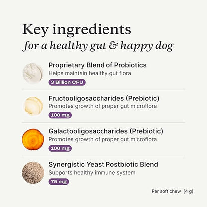 PetLab Co. Probiotics for Dogs, Support Gut Health, Occasional Diarrhea, Digestive Health & Seasonal Allergies - Salmon Flavor - Packaging May Vary - 30 Soft Chews