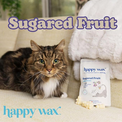 Happy Wax Sugared Fruit Scented Wax Melts for Cat Owners – Odor Eliminating, Calming, Pet-Safe, Non-Toxic, Perfect for Use with Wax Warmers - 4 oz Pouch