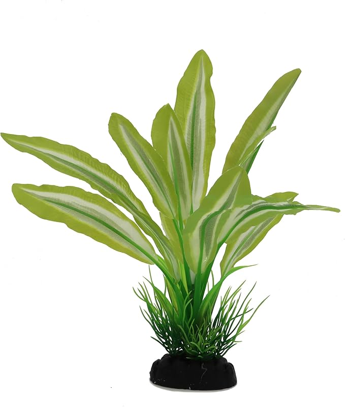 Silk Aquarium Plants for Betta Fish Tank, 2 Pcs 8 Inch Small Silk Aquarium Plant Aquatic Water Grass Decorationï¼_reen-Yellow