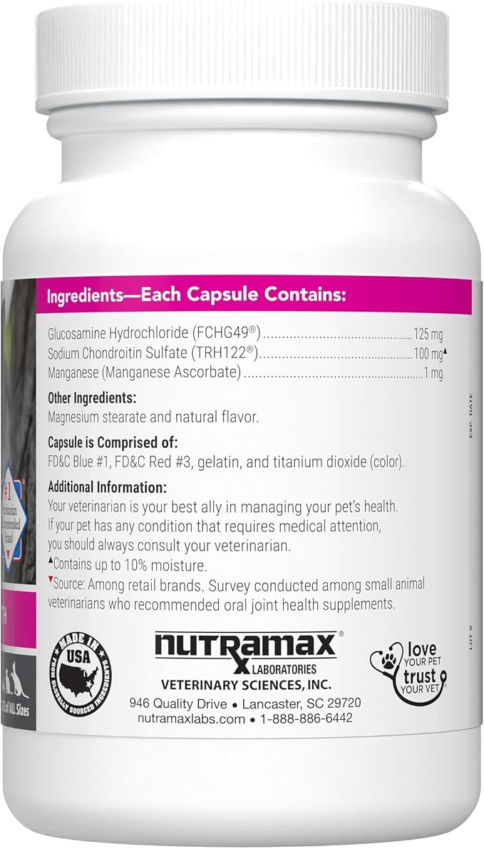Nutramax Cosequin for Cats Joint Health Supplement, Contains Glucosamine for Cats, Plus Chondroitin, Supports Healthy Joints, For All Breeds and Sizes, Sprinkle Capsules, 55 Count
