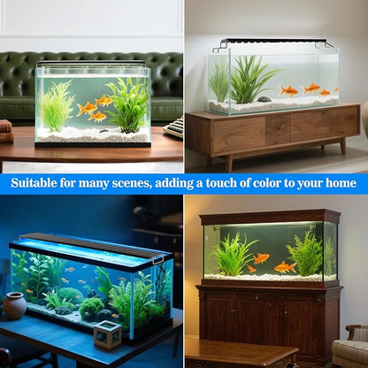Full Spectrum Aquarium Light: Fish Tank Light with APP & Remote Timer Control for Aquatic Pet Plants Lovers - 11In Extendable Fish Tank Lights for 5-10 Gallon Freshwater Saltwater Aquarium