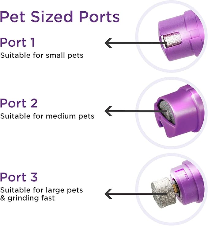Hertzko Pet Nail Grooming Kit for Dogs and Cats - Electric Dog Nail Grinder with LED Upgrade - Pet Trimmers and Clippers - Cordless and Portable Trimmer and Clipper, 2 Grinder Bits, USB Wire