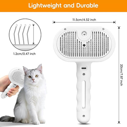 3 in 1 Steam Brush for Dogs and Cats,Pet Spray Hair Removal Comb for Shedding and Grooming Supplies,Spritz Defur Comb for Dogs and Cats,Water Brush for Indoor Cats and Dog.